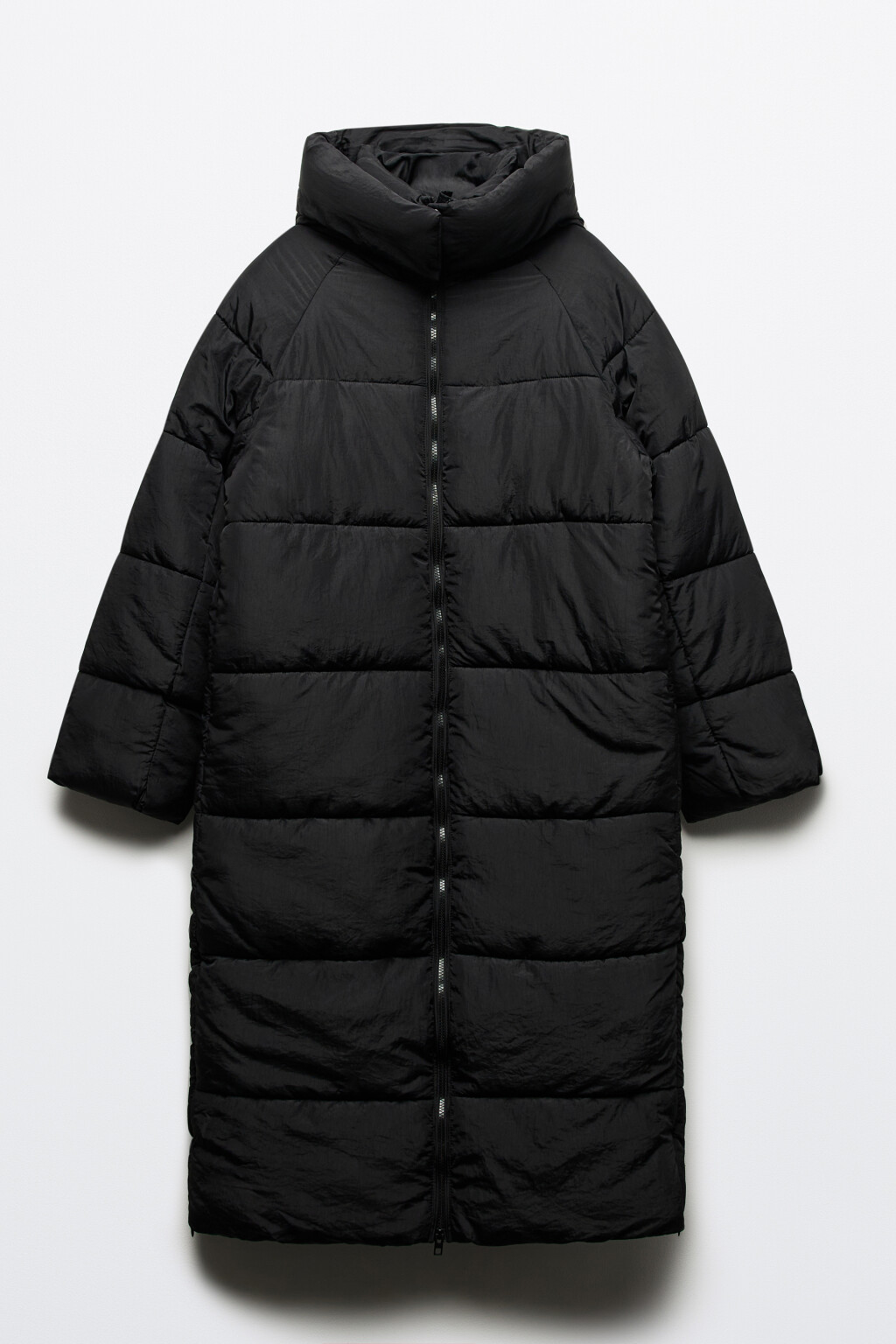 Пальто стеганое с капюшоном и воротником-стойкой - цвет черный - 9