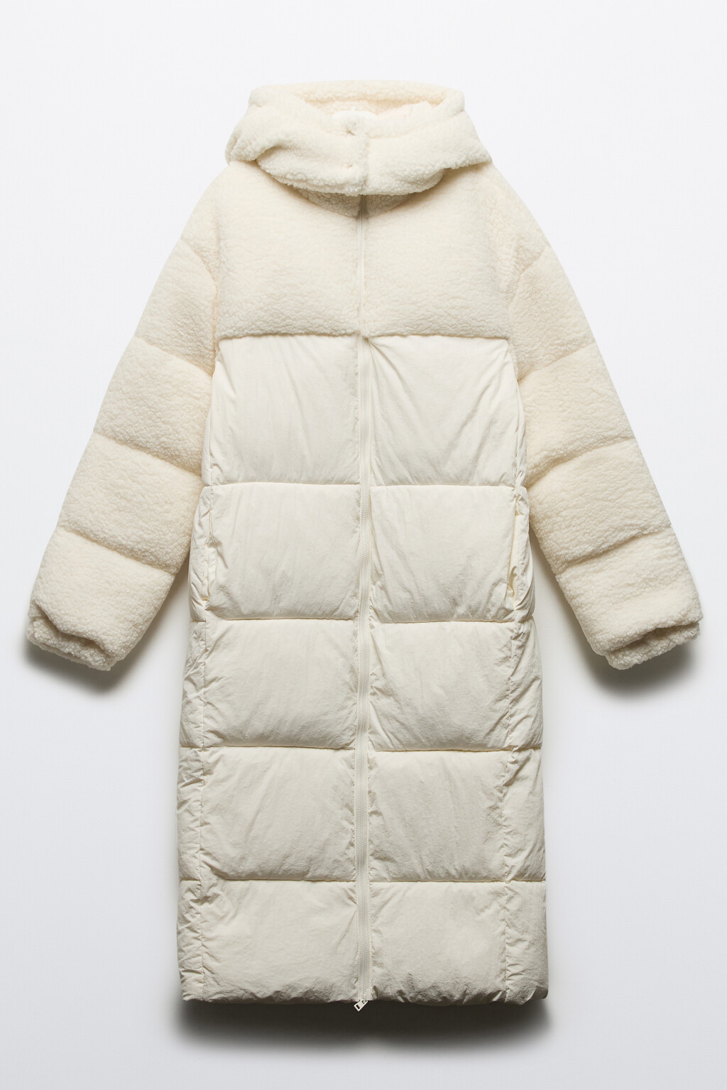 Куртка стеганая с кокеткой из искусственного меха - цвет молочный - 10