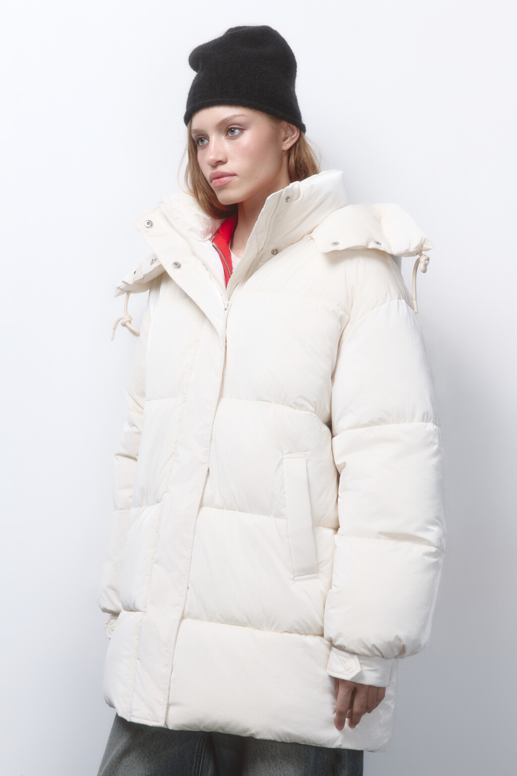 Куртка стеганая с жемчужным покрытием - цвет молочный - 4