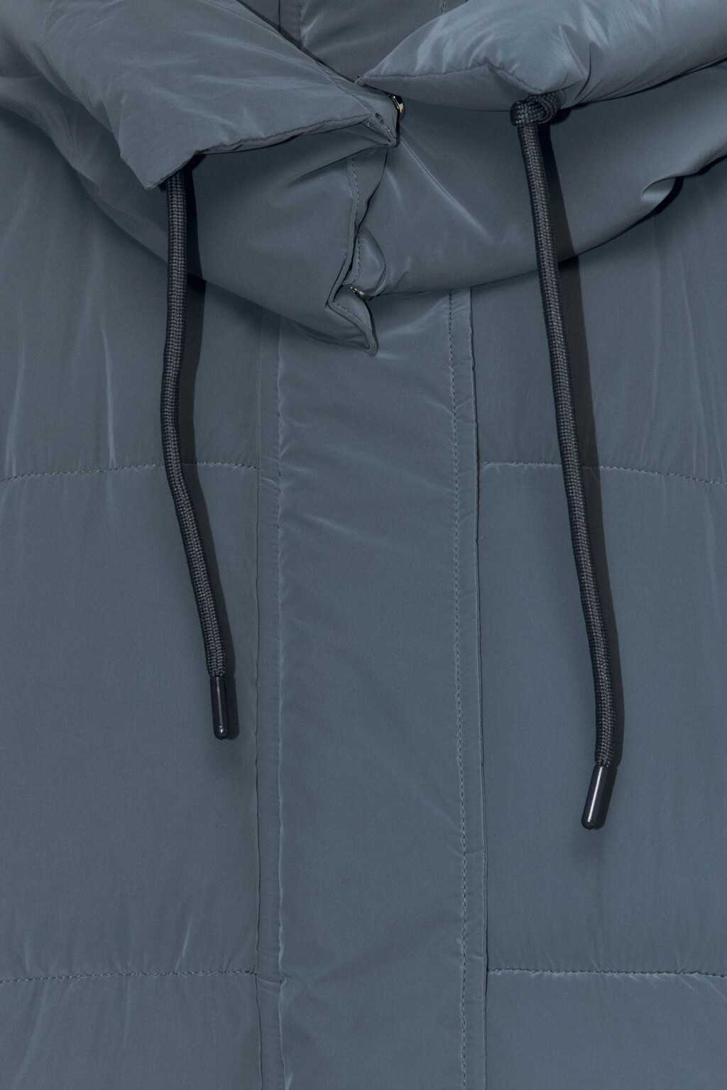 Куртка стеганая удлиненная со съемным капюшоном - цвет серый - 6