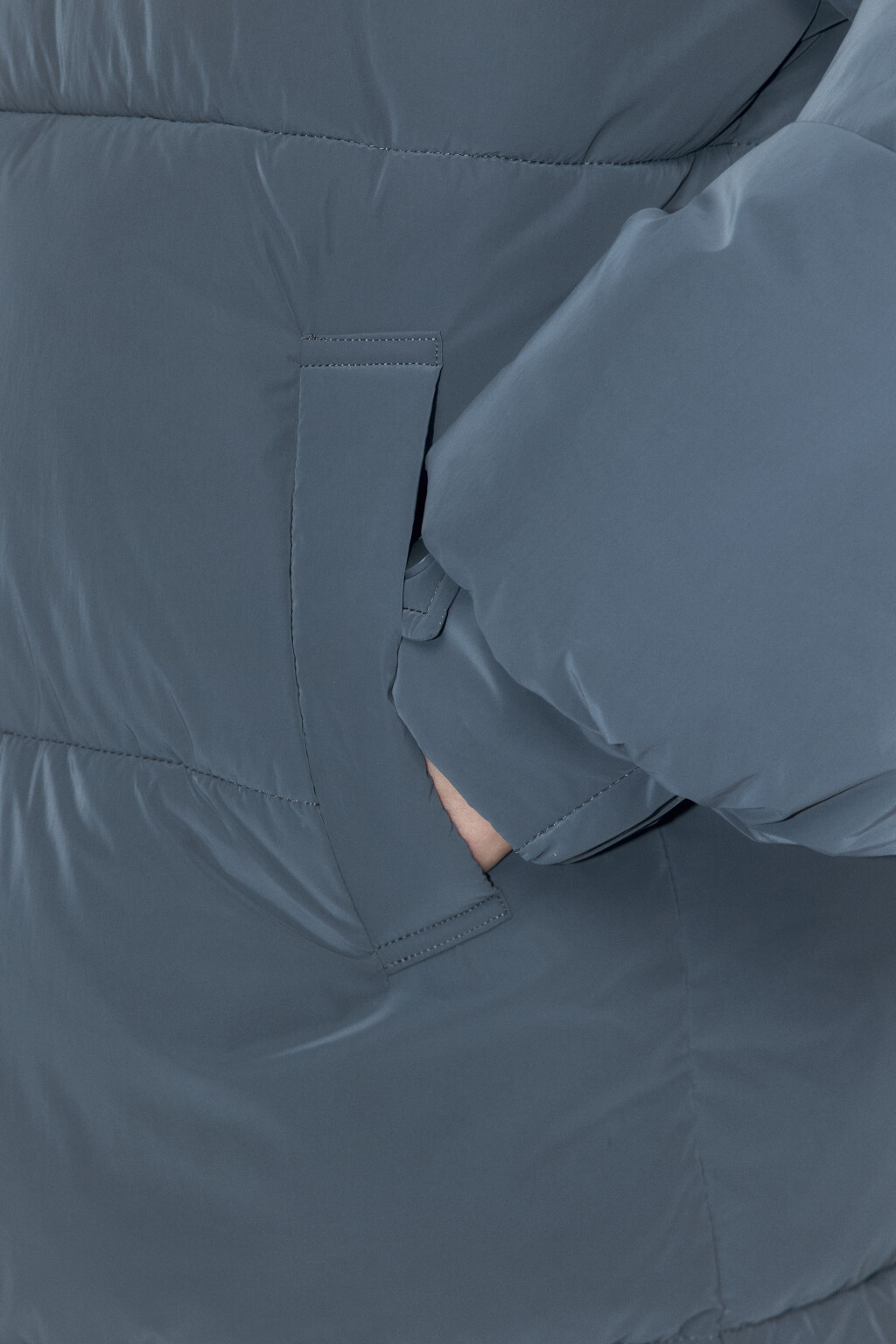 Куртка стеганая удлиненная со съемным капюшоном - цвет серый - 7