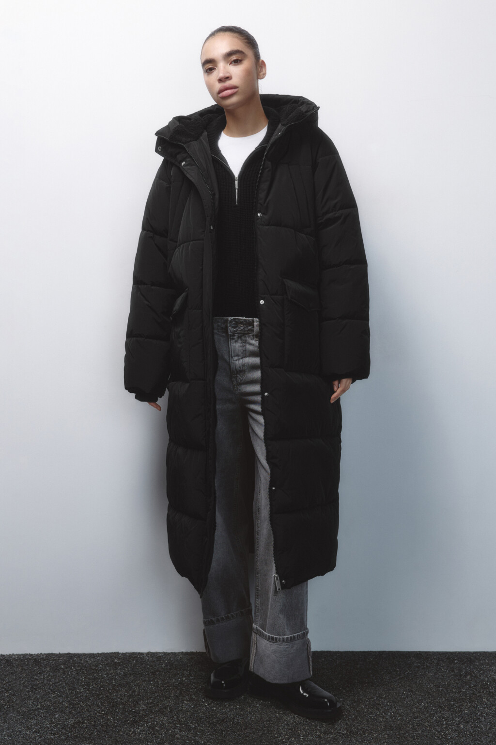 Куртка стеганая с подкладкой из искусственного меха - цвет черный - 5