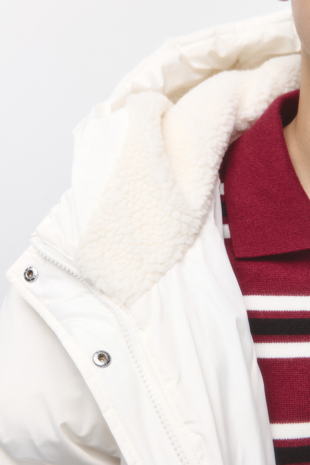 Куртка стеганая с подкладкой из искусственного меха - цвет молочный - 7