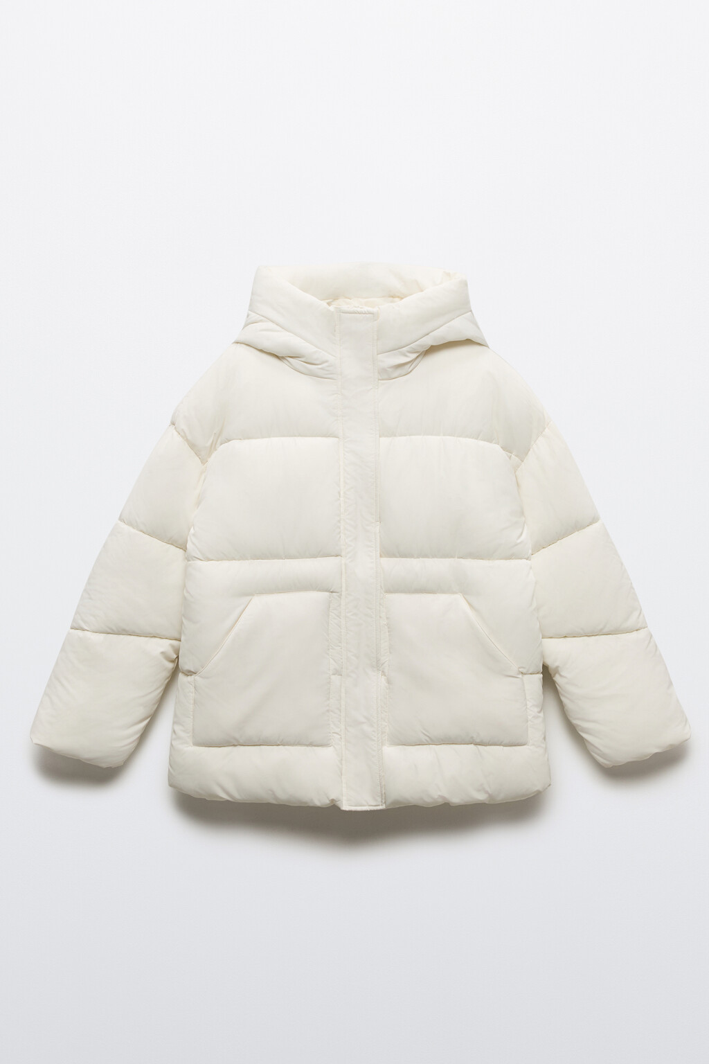 Куртка стеганая утепленная с капюшоном - цвет молочный - 9