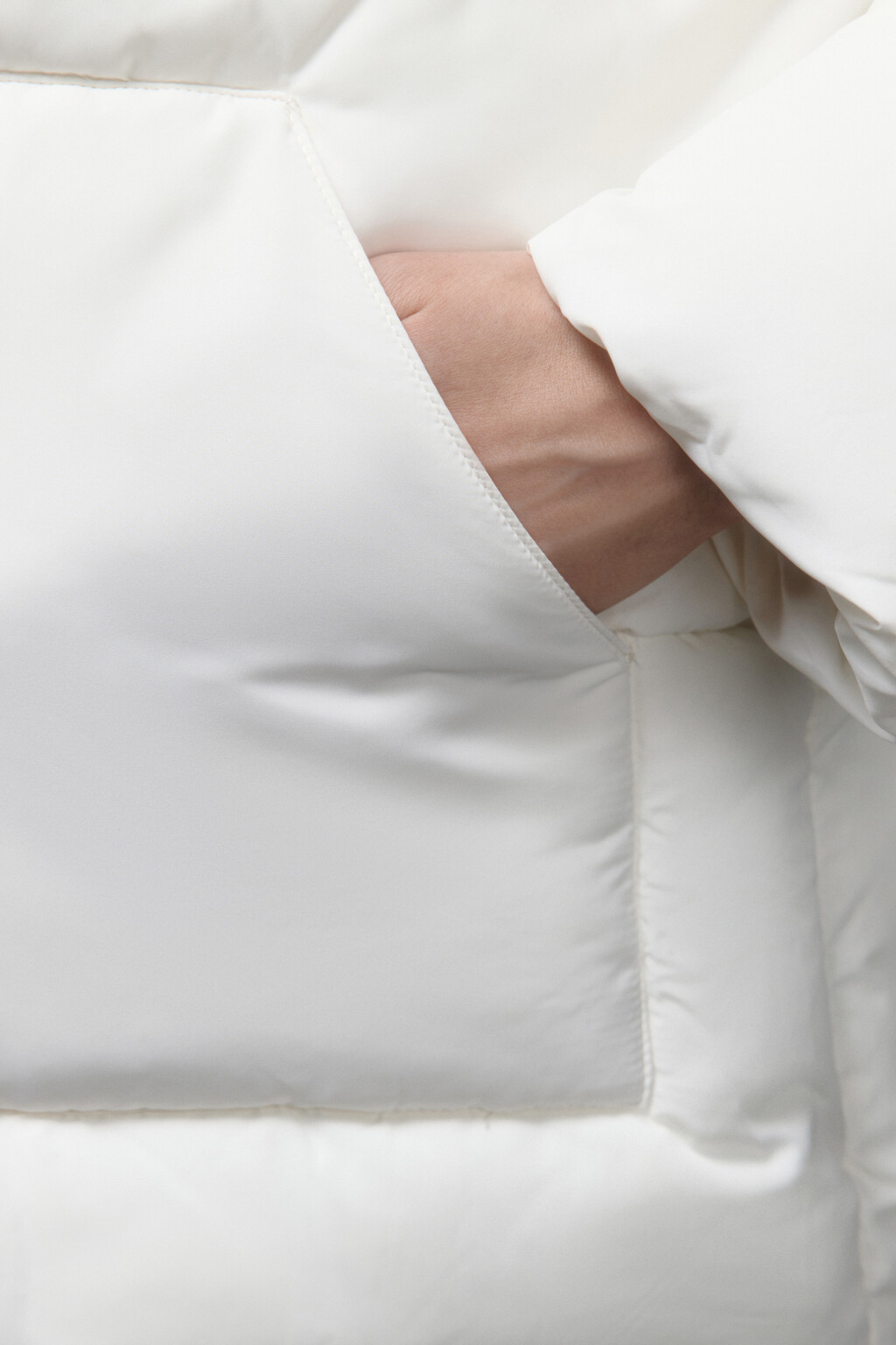 Куртка стеганая утепленная с капюшоном - цвет молочный - 7