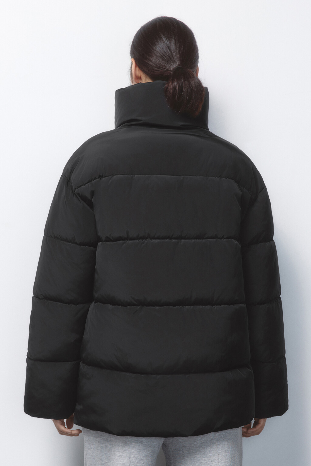 Куртка стеганая с запахом и воротником-стойкой - цвет черный - 4