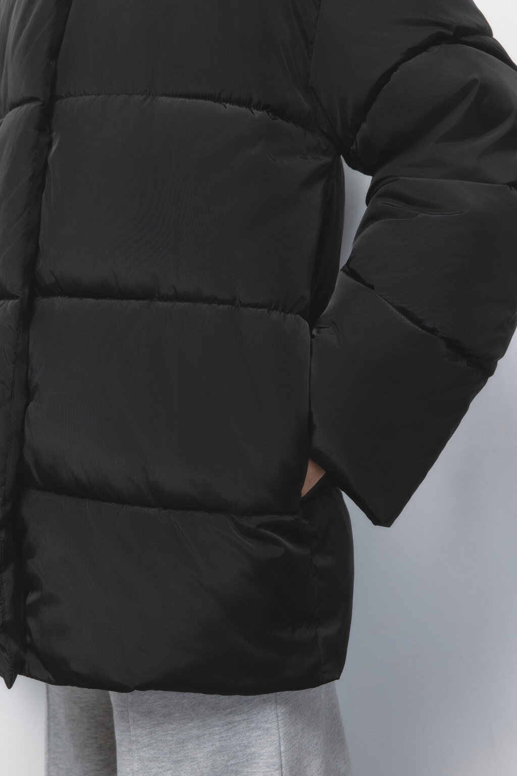 Куртка стеганая с запахом и воротником-стойкой - цвет черный - 6