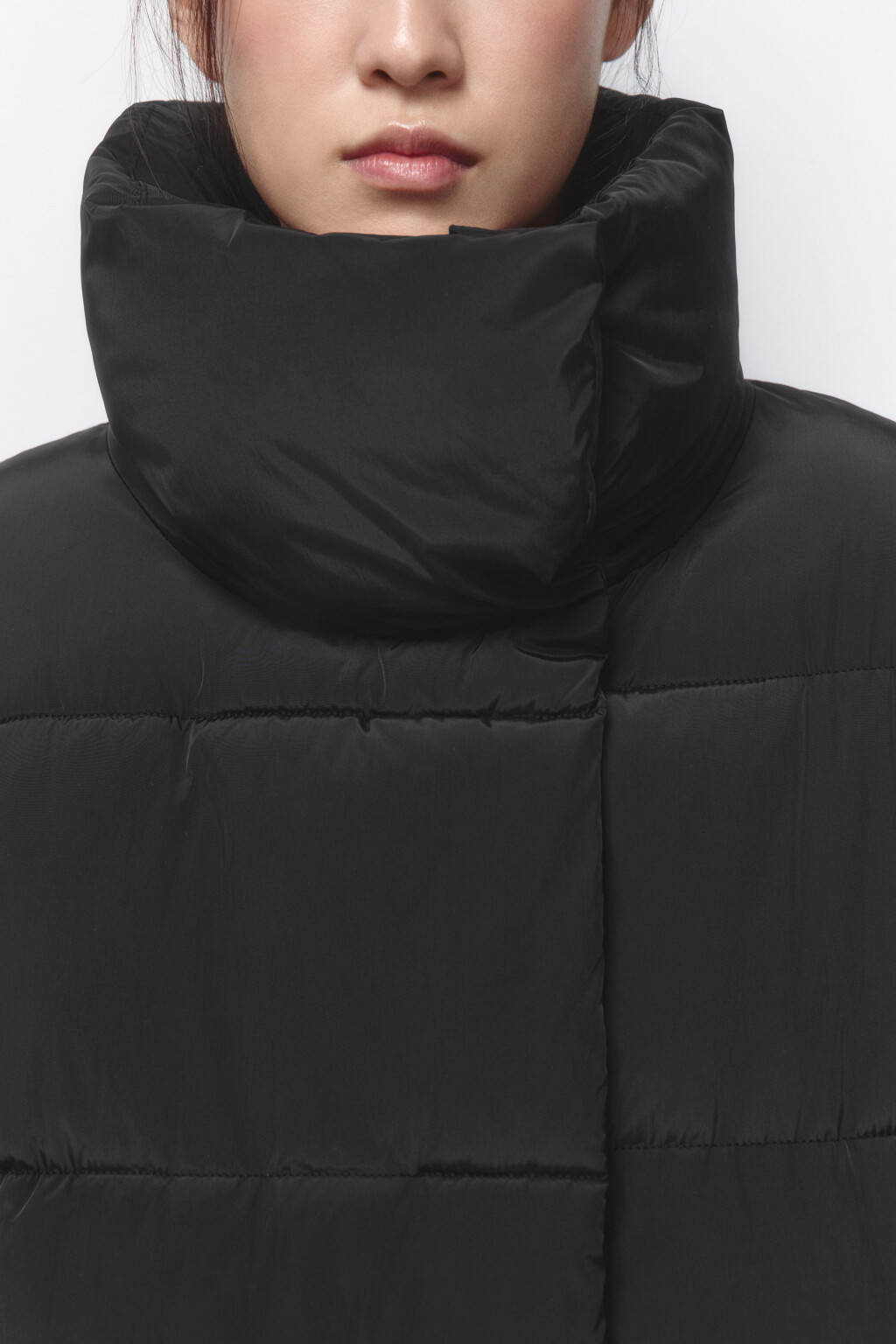 Куртка стеганая с запахом и воротником-стойкой - цвет черный - 7