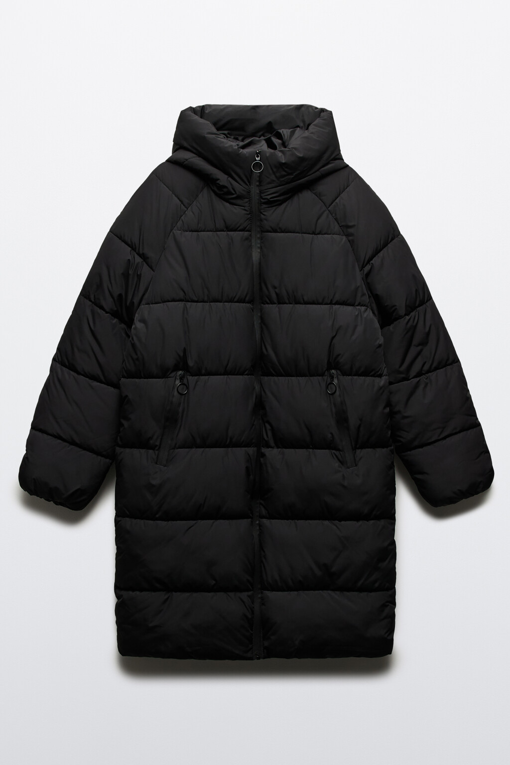 Пальто стеганое утепленное с капюшоном - цвет черный - 9