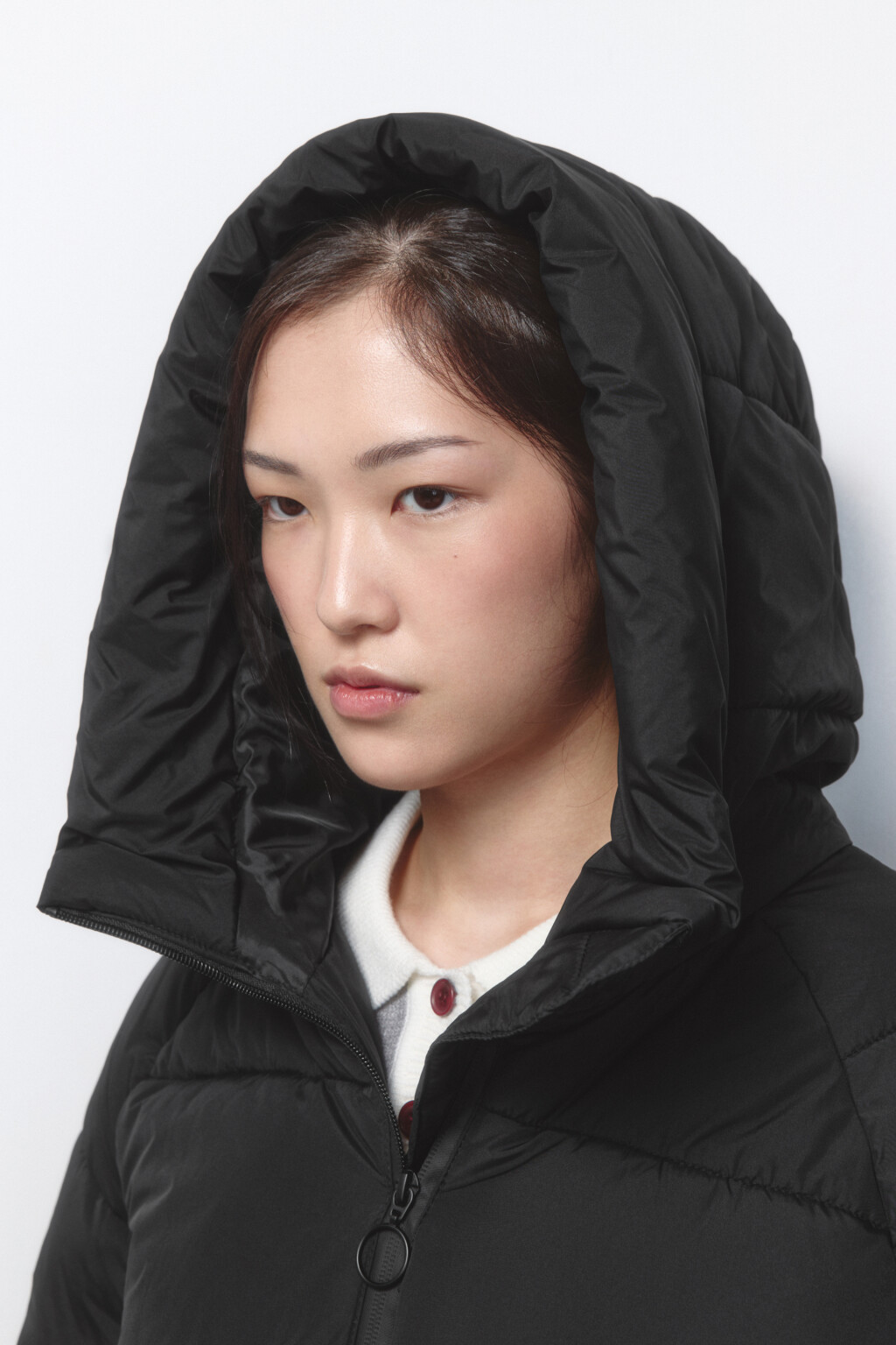 Пальто стеганое утепленное с капюшоном - цвет черный - 6