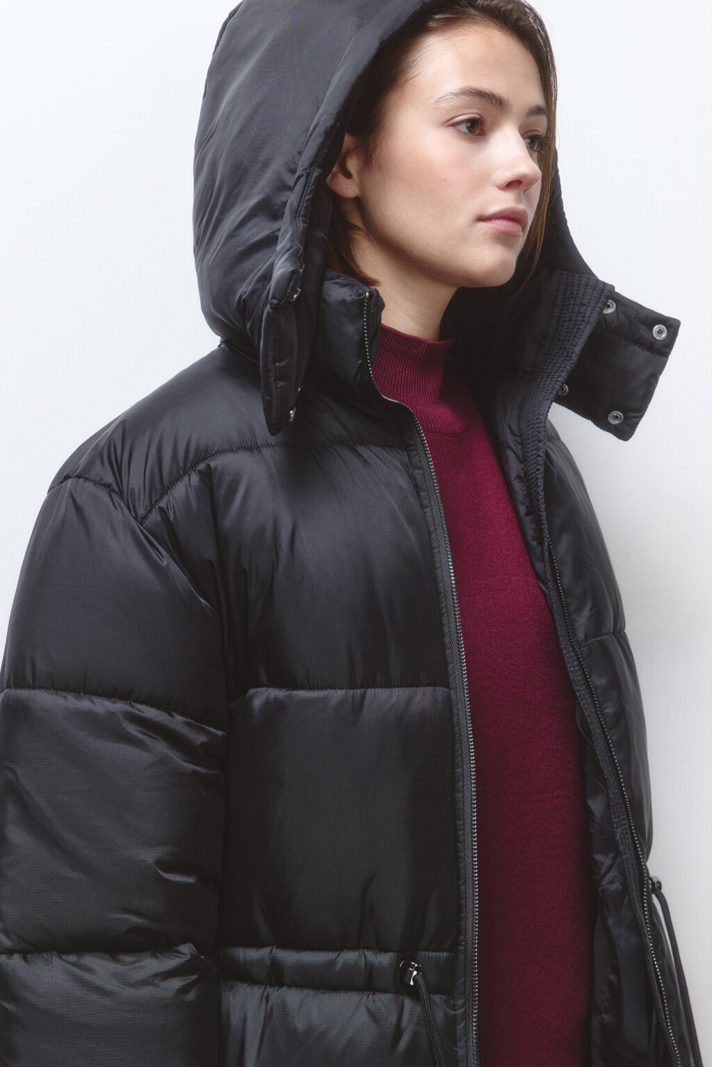 Куртка-парка стеганая утепленная с капюшоном - цвет черный - 7