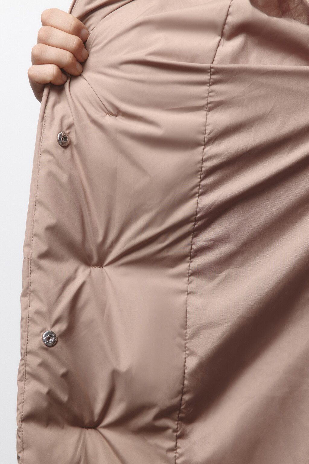 Пальто стеганое утепленное с капюшоном - цвет коричневый - 9