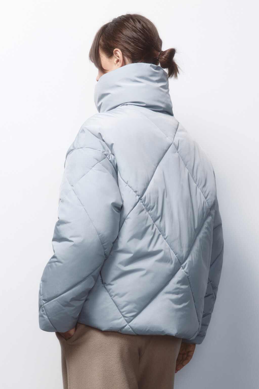 Куртка стеганая короткая с воротником-стойкой - цвет мятный - 4