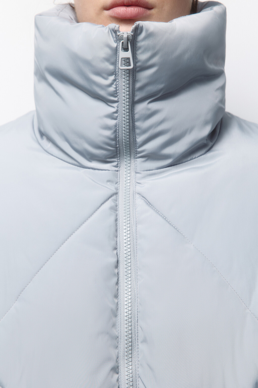 Куртка стеганая короткая с воротником-стойкой - цвет мятный - 6