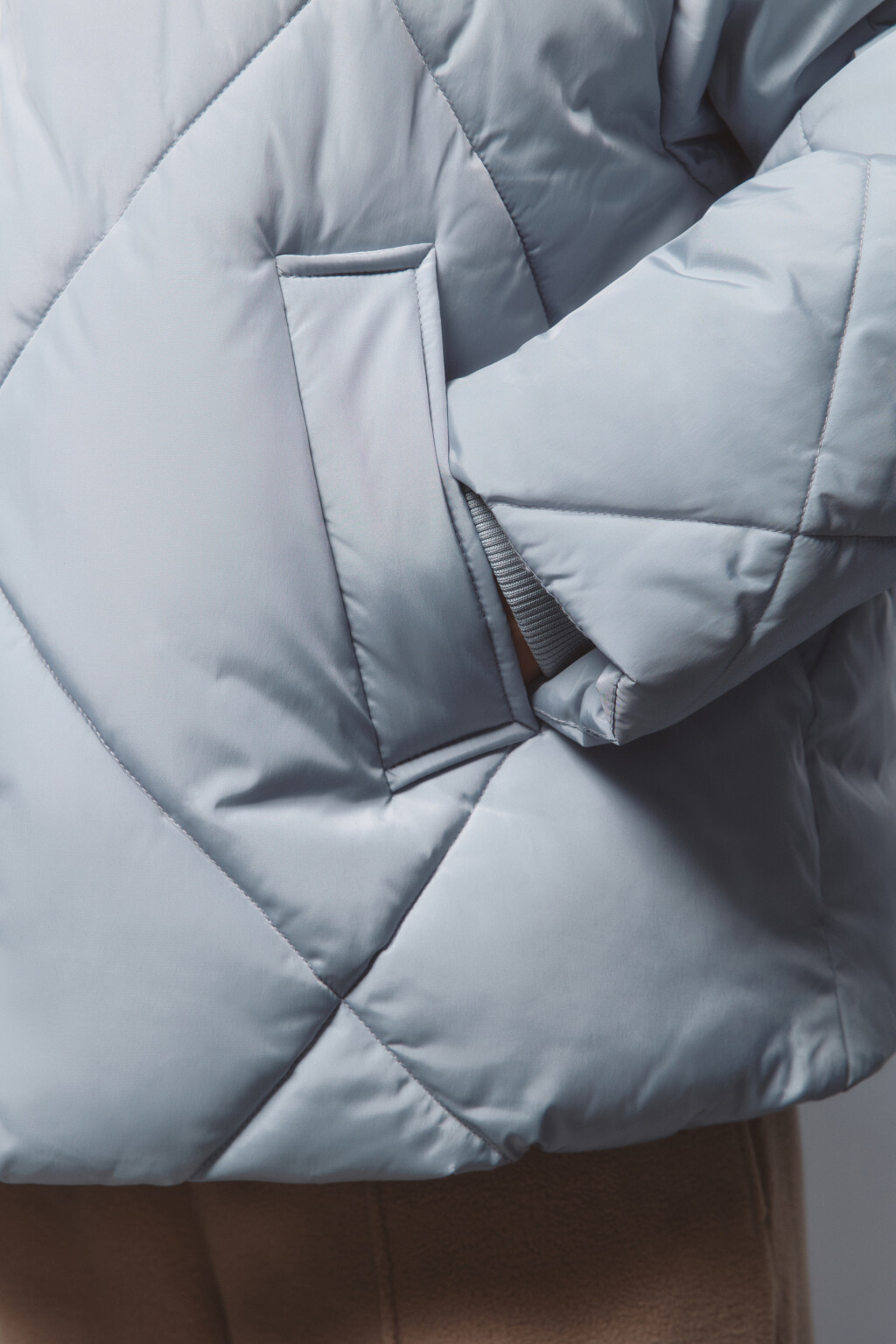 Куртка стеганая короткая с воротником-стойкой - цвет мятный - 7