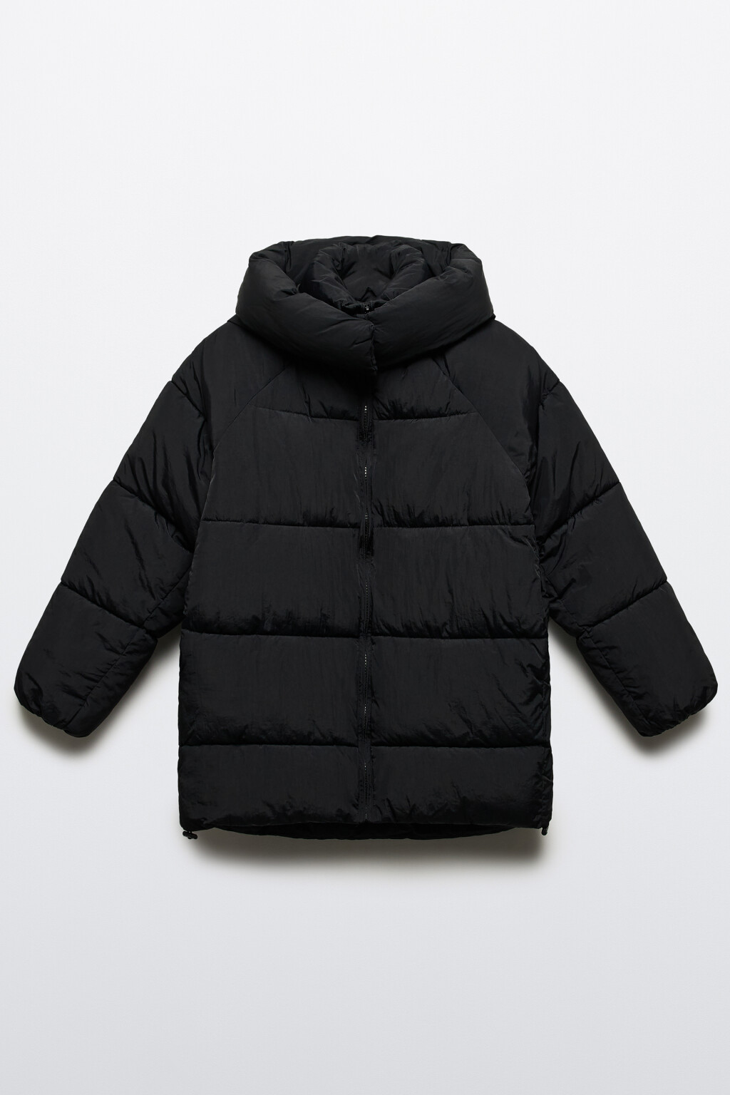 Куртка стеганая удлиненная с капюшоном - цвет черный - 11