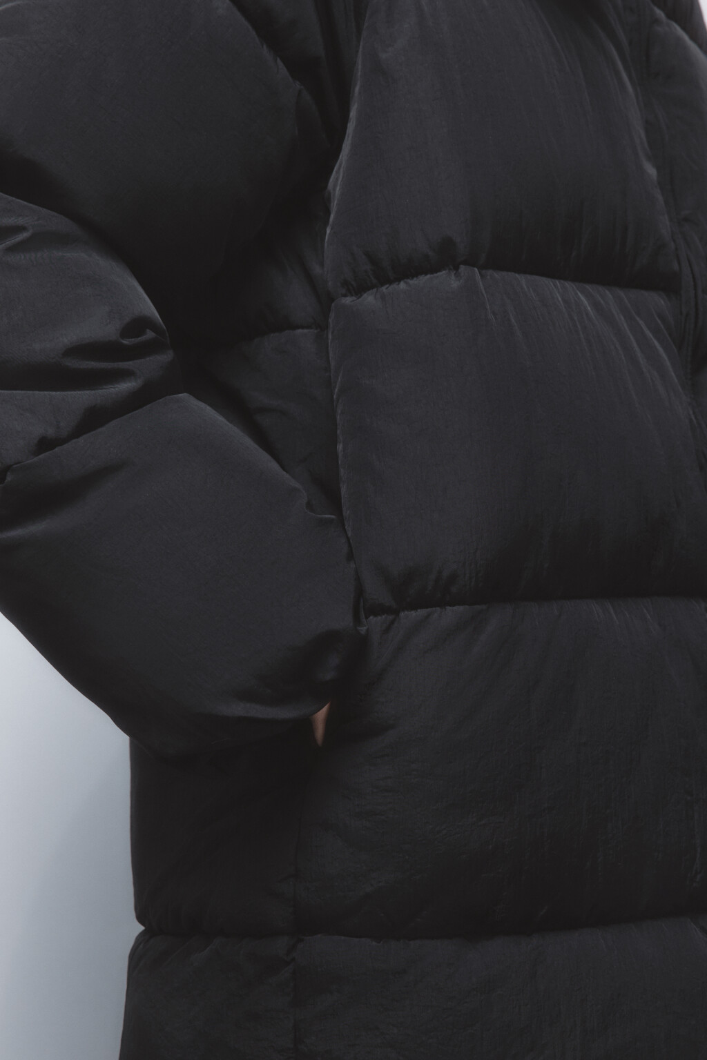 Куртка стеганая удлиненная с капюшоном - цвет черный - 7
