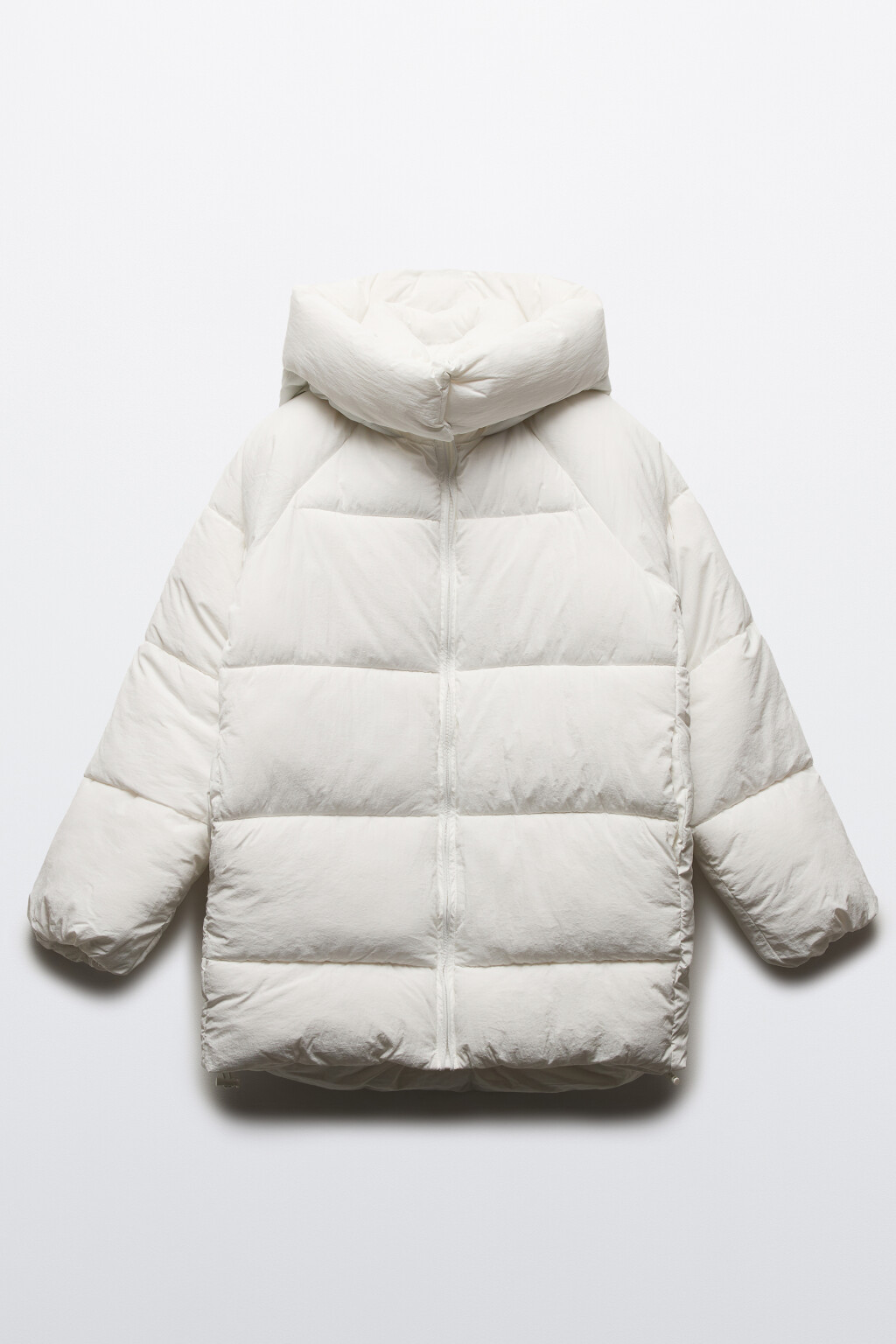 Куртка стеганая удлиненная с капюшоном - цвет молочный - 11