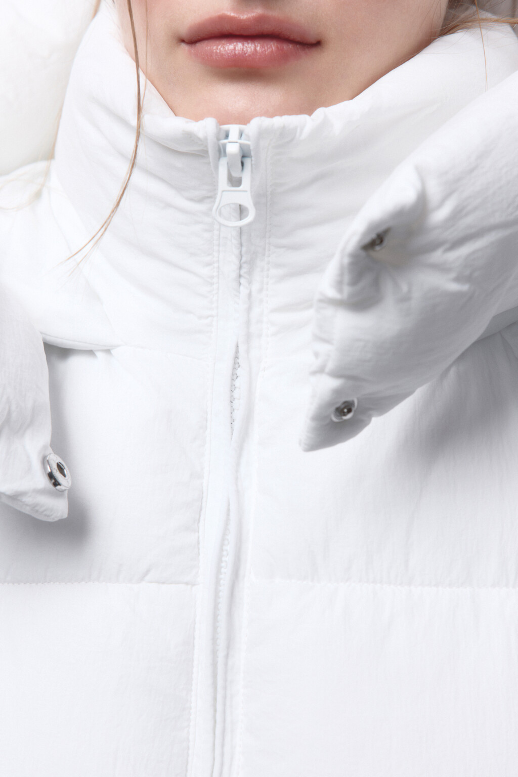 Куртка стеганая удлиненная с капюшоном - цвет молочный - 10