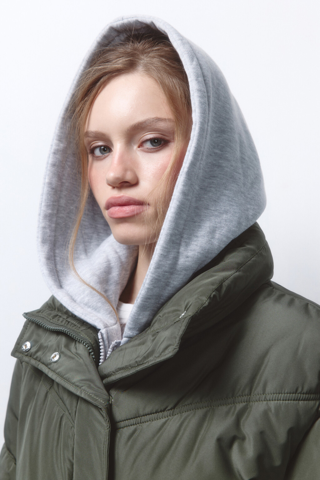 Куртка стеганая с трикотажным капюшоном - цвет зеленый - 9