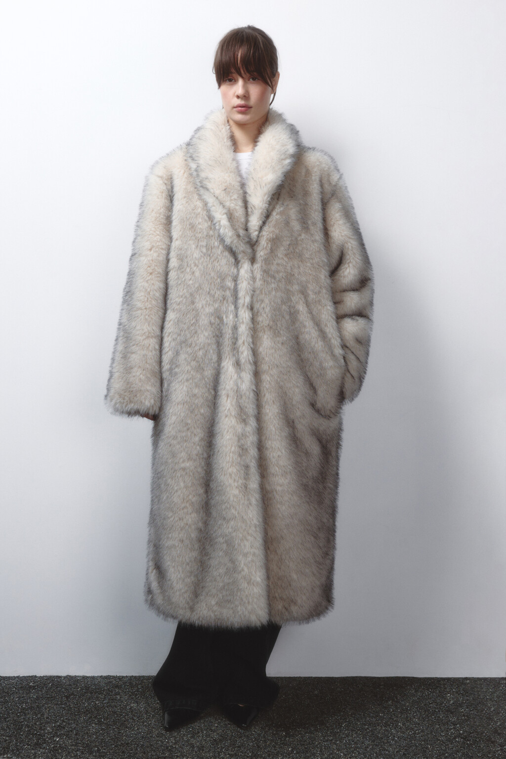 Шуба длинная из искусственного меха - цвет мультиколор - 3