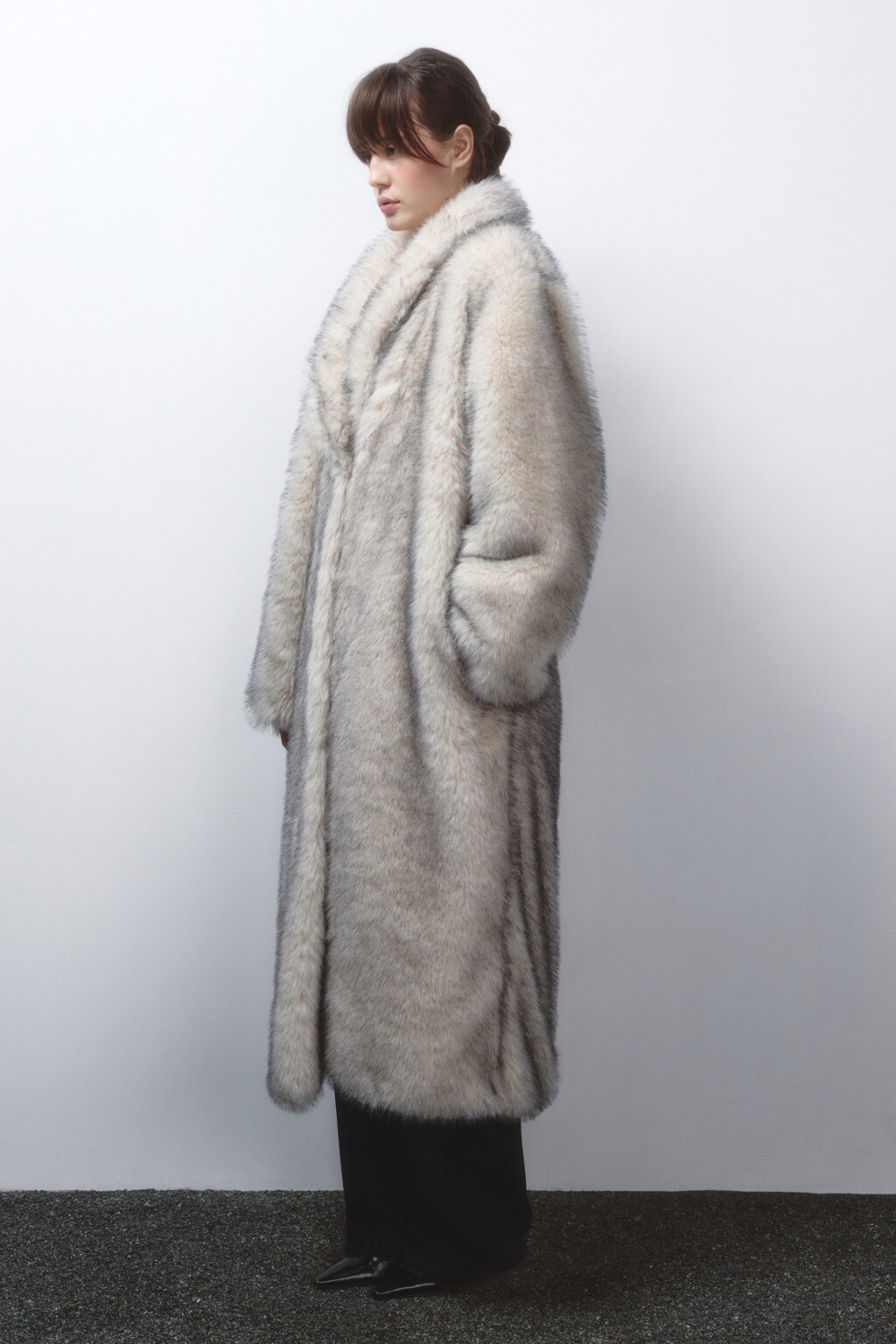 Шуба длинная из искусственного меха - цвет мультиколор - 4