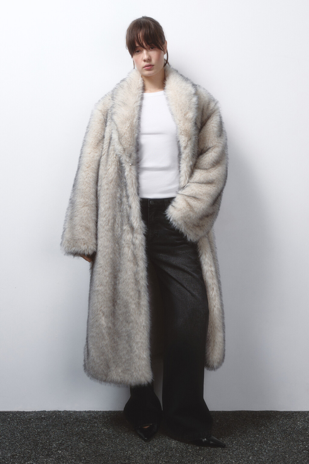 Шуба длинная из искусственного меха - цвет мультиколор - 6