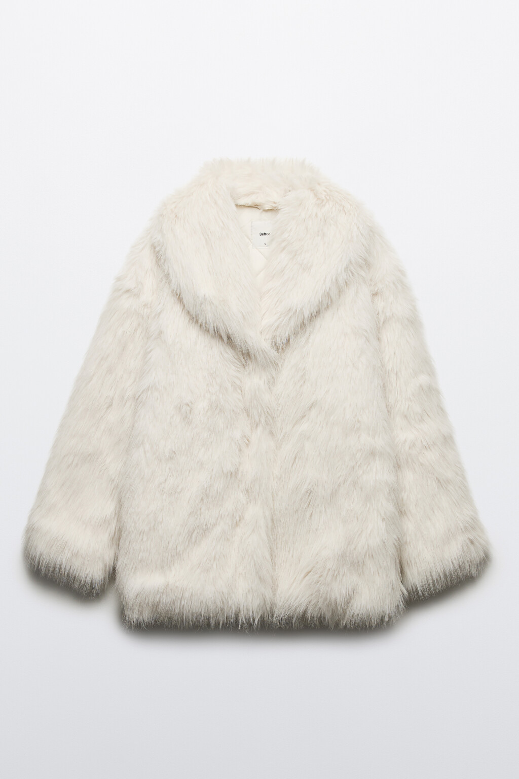 Шуба из искусственного меха с длинным ворсом - цвет белый - 12