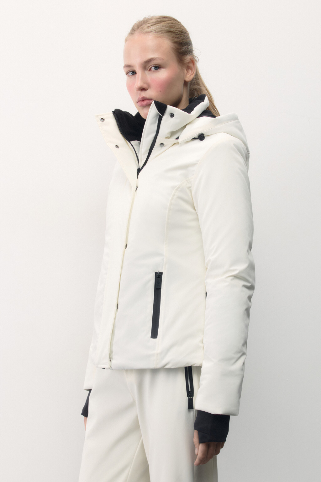 Куртка горнолыжная утепленная с капюшоном - цвет ванильный - 3