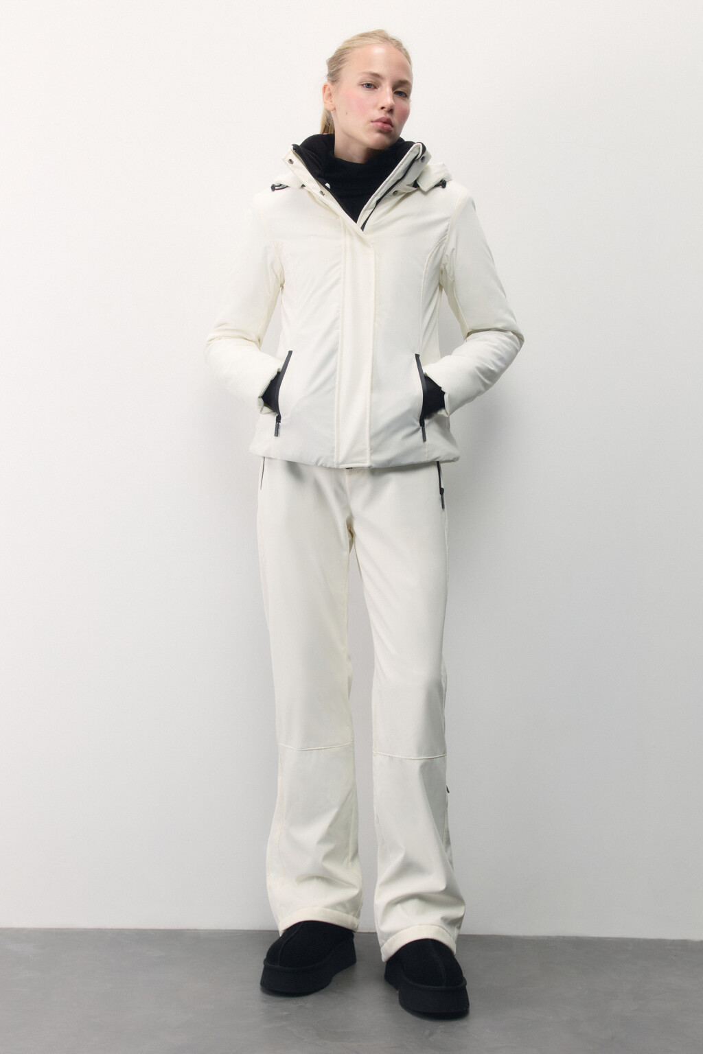 Куртка горнолыжная утепленная с капюшоном - цвет ванильный - 5