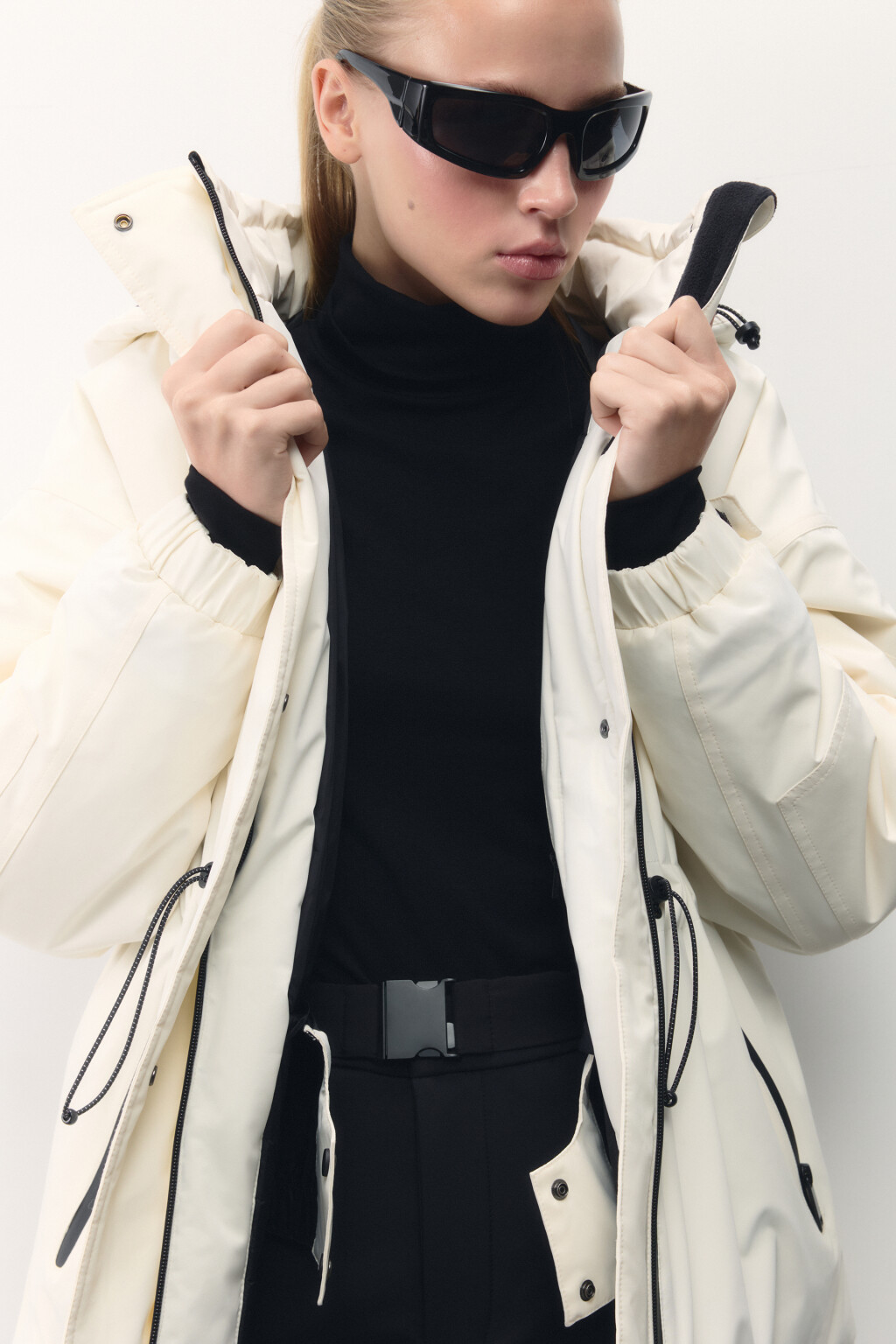 Куртка горнолыжная утепленная с капюшоном - цвет ванильный - 1