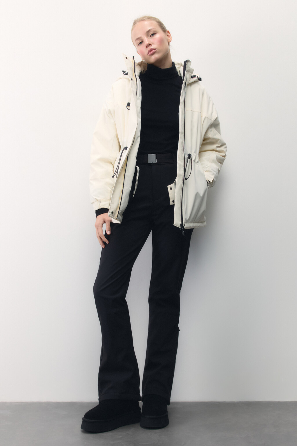 Куртка горнолыжная утепленная с капюшоном - цвет ванильный - 6