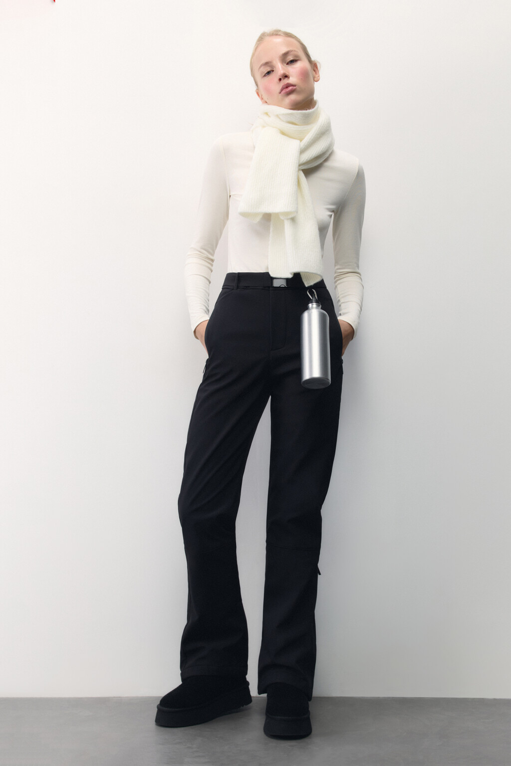 Брюки горнолыжные утепленные с начесом - цвет черный - 1