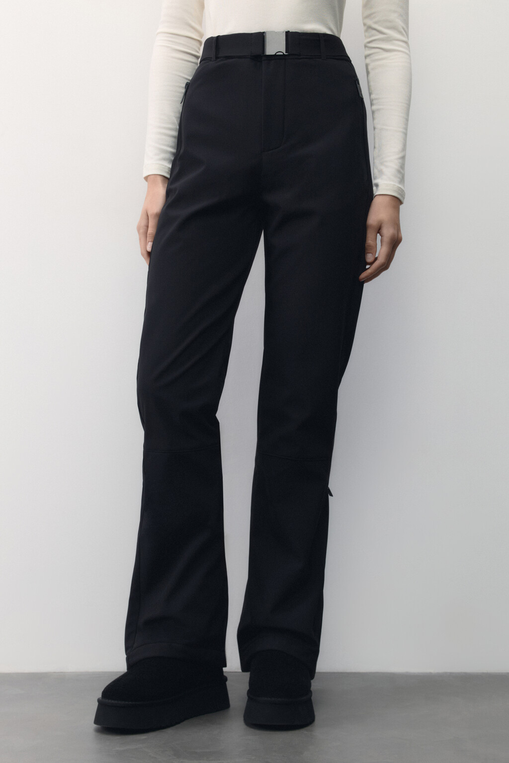 Брюки горнолыжные утепленные с начесом - цвет черный - 2