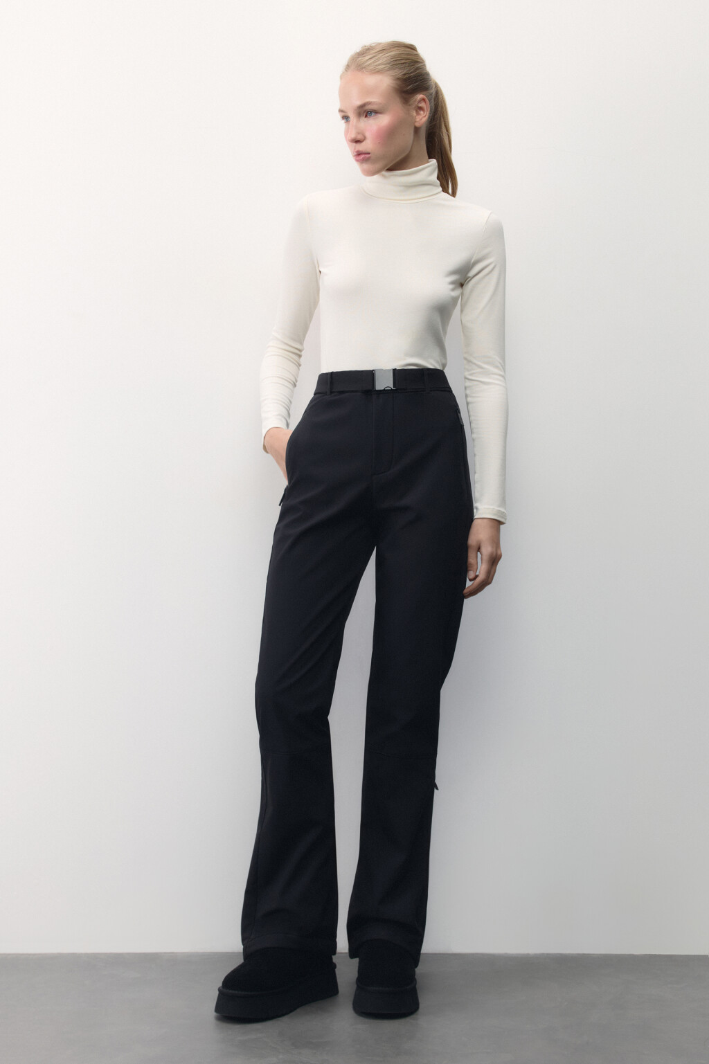 Брюки горнолыжные утепленные с начесом - цвет черный - 5