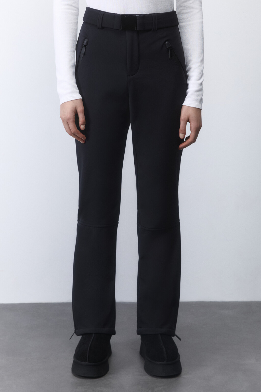 Брюки клеш горнолыжные утепленные - цвет черный - 2