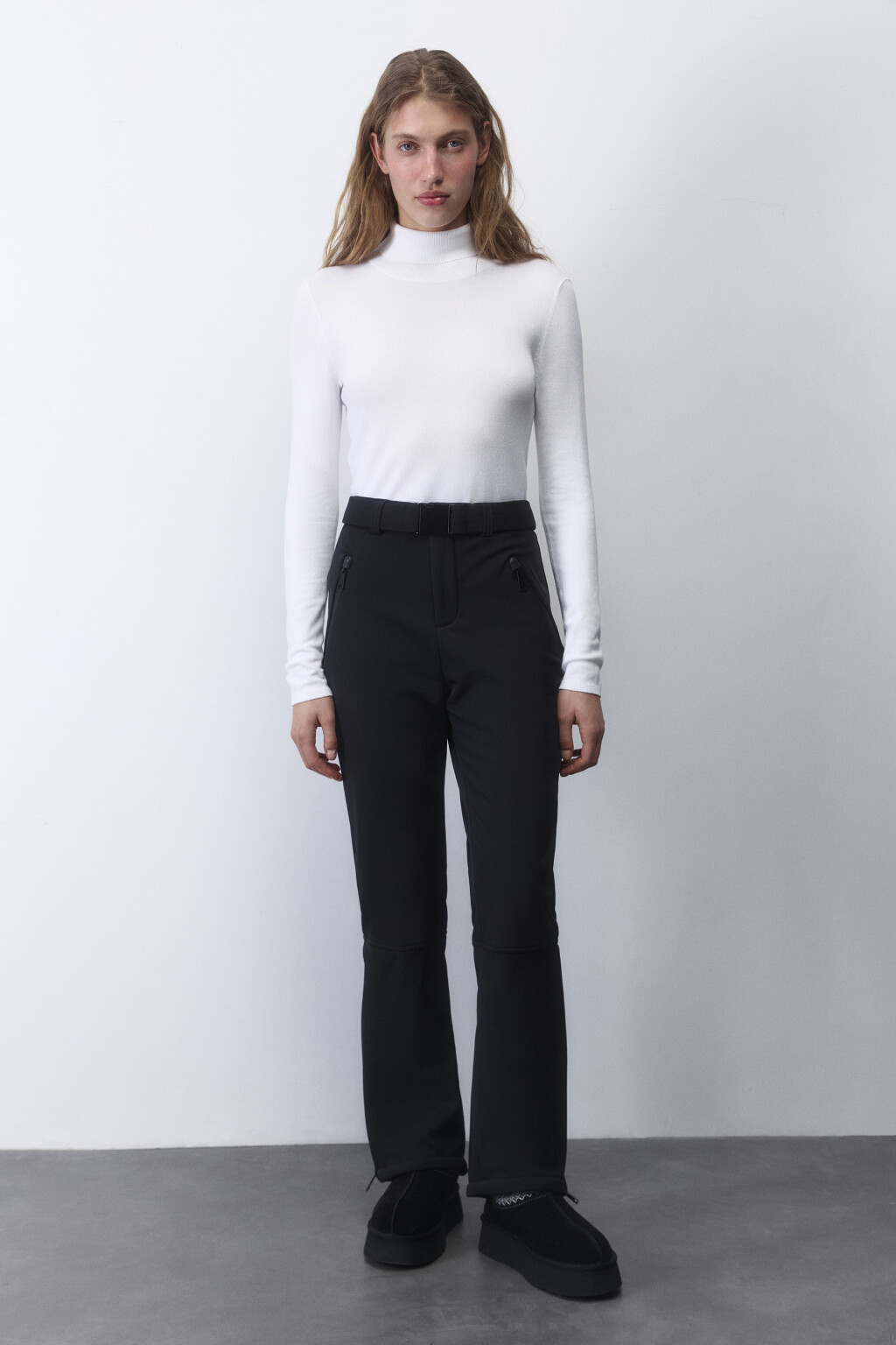 Брюки клеш горнолыжные утепленные - цвет черный - 4