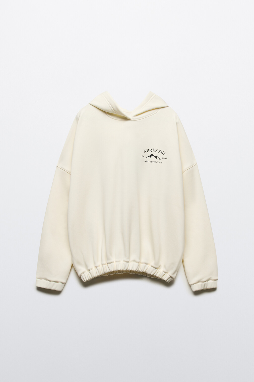 Худи oversize спортивная с капюшоном и принтом - цвет ванильный - 9