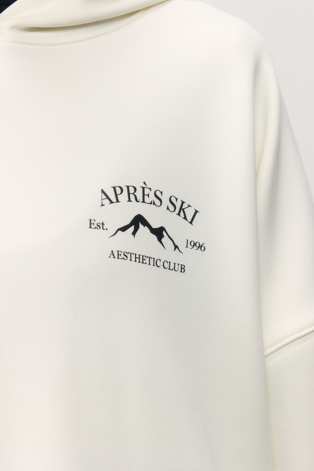 Худи oversize спортивная с капюшоном и принтом - цвет ванильный - 7