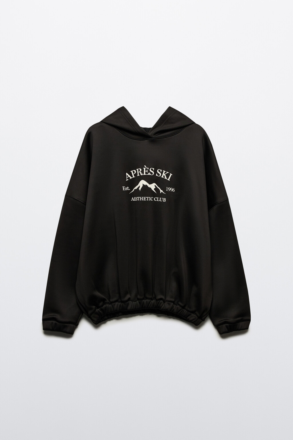 Худи oversize спортивная с капюшоном и принтом - цвет черный - 10