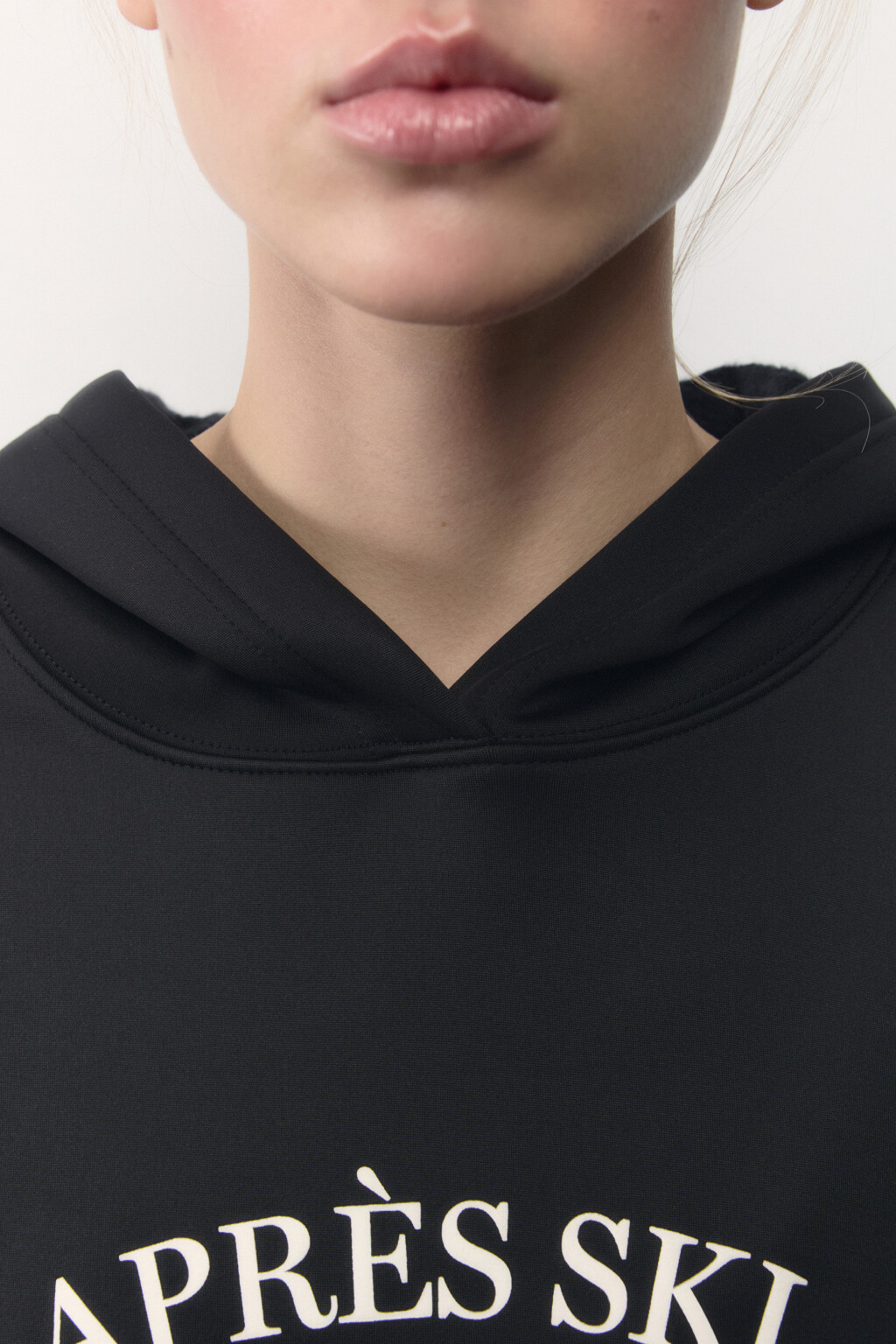 Худи oversize спортивная с капюшоном и принтом - цвет черный - 7