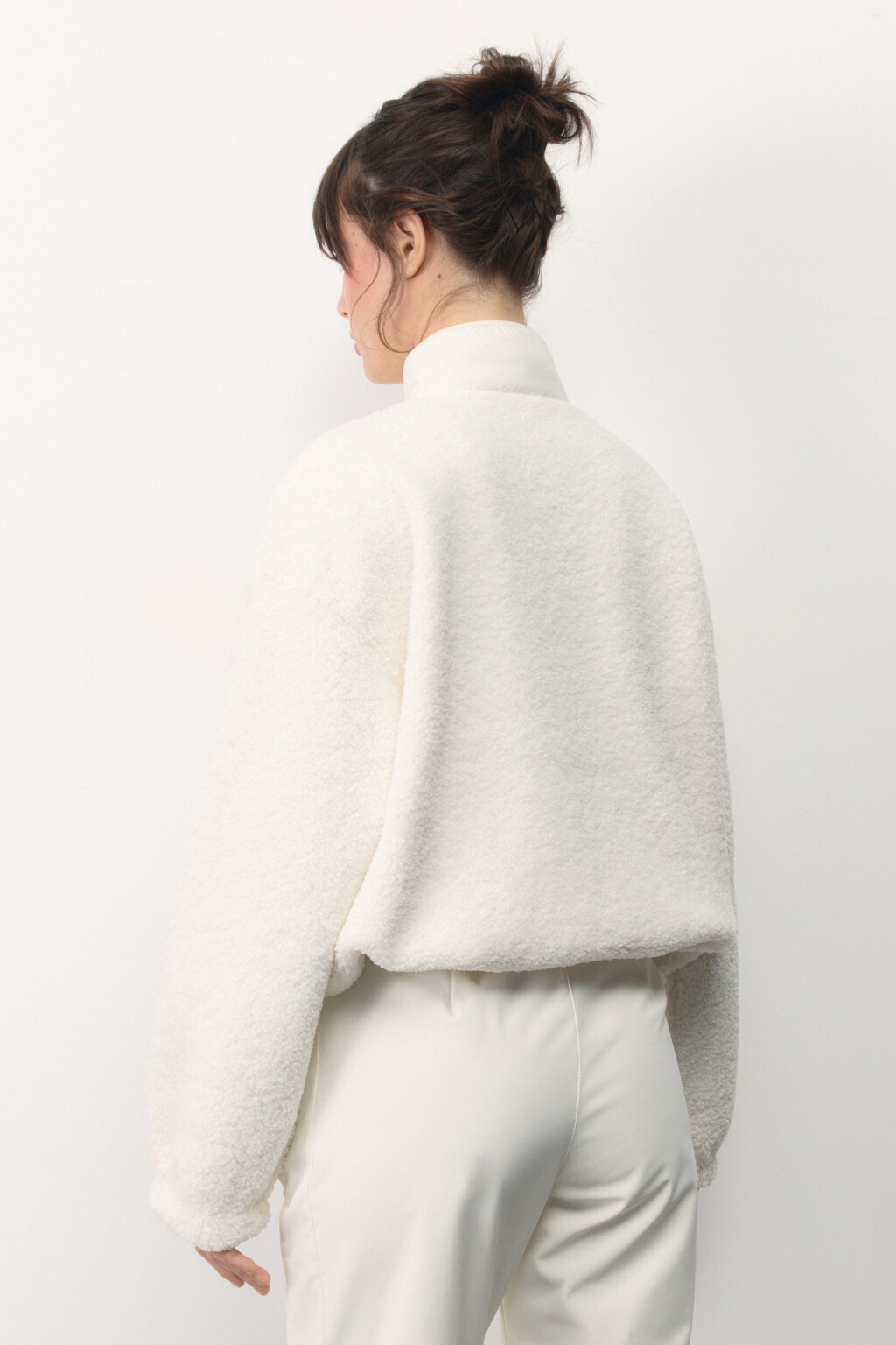 Толстовка-флиска oversize спортивная - цвет ванильный - 4