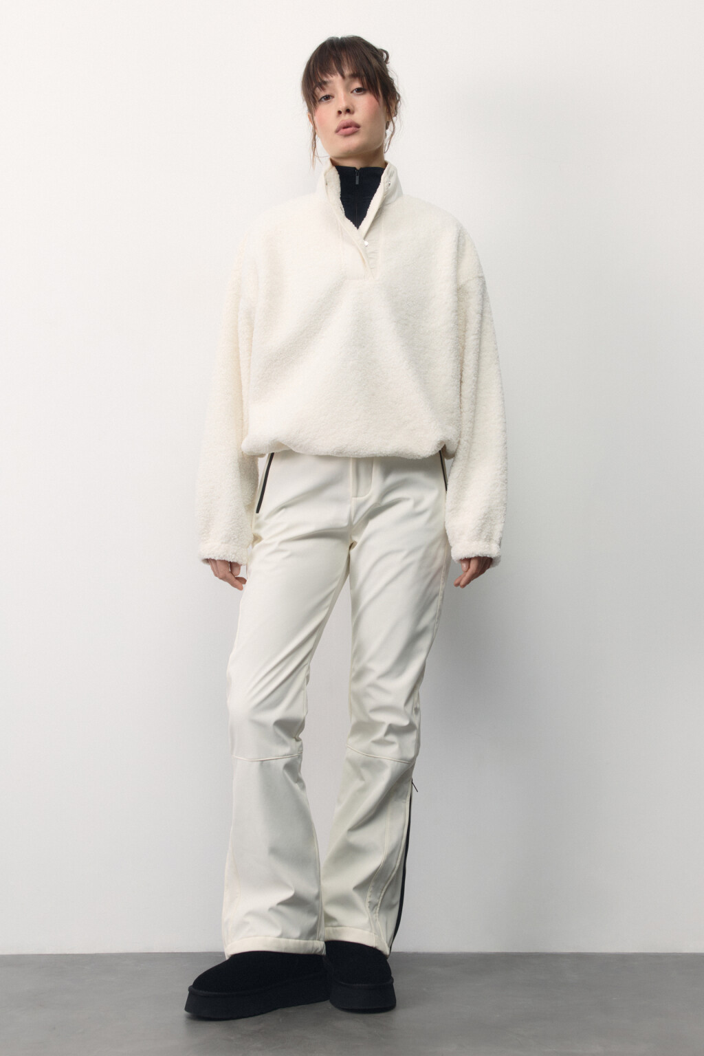 Толстовка-флиска oversize спортивная - цвет ванильный - 5