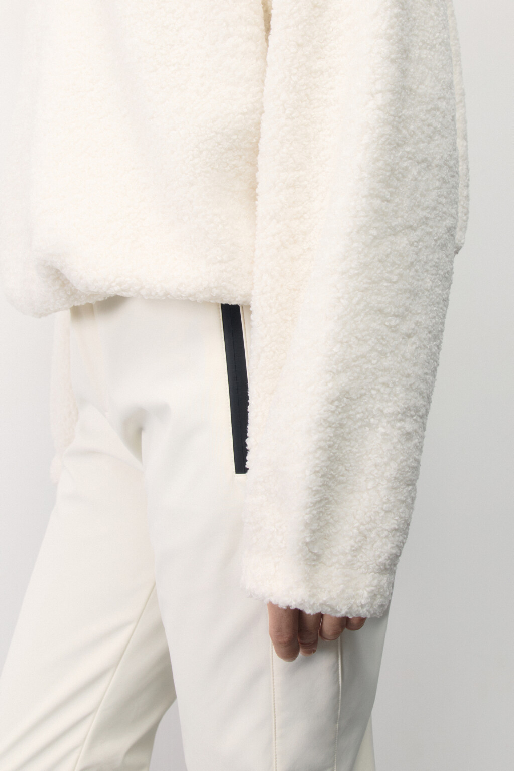 Толстовка-флиска oversize спортивная - цвет ванильный - 6