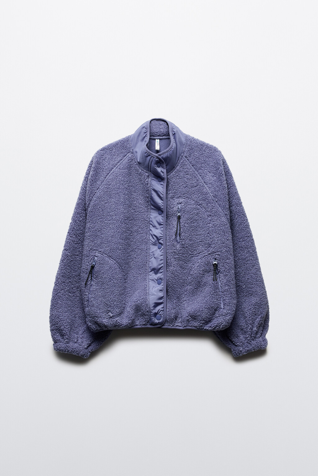 Толстовка спортивная утепленная с воротником-стойкой - цвет голубой - 9