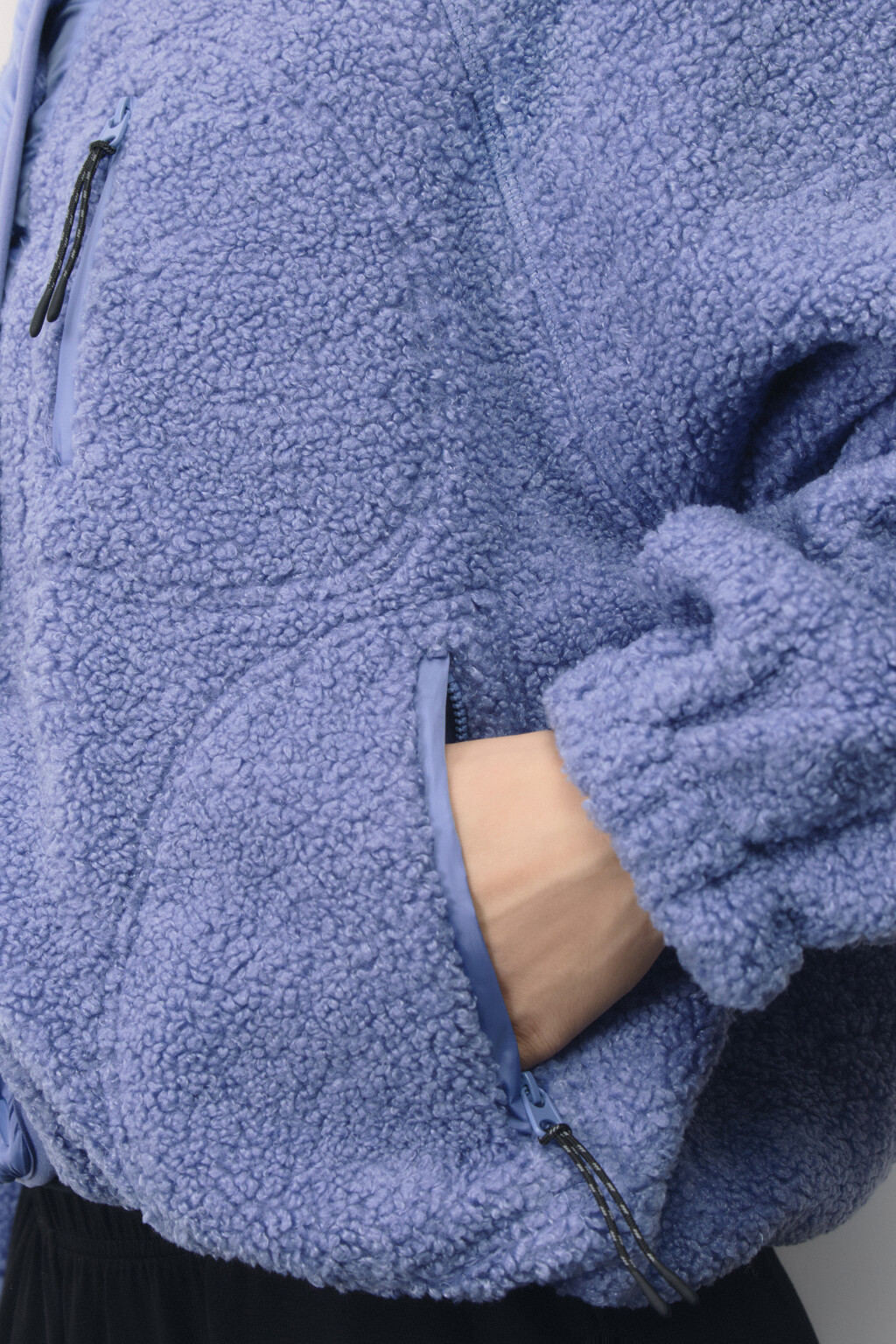 Толстовка спортивная утепленная с воротником-стойкой - цвет голубой - 7