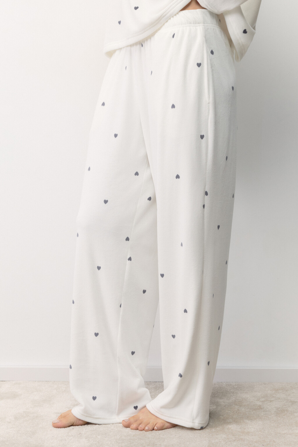 Брюки домашние плюшевые с принтом - цвет серый - 4