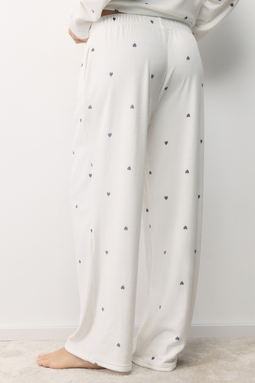 Брюки домашние плюшевые с принтом - цвет серый - 5