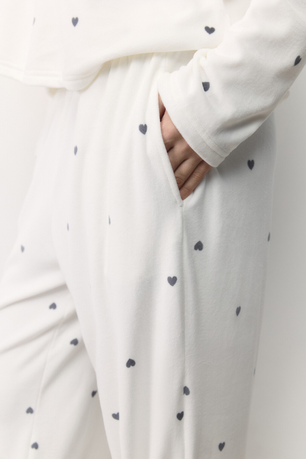 Брюки домашние плюшевые с принтом - цвет серый - 7