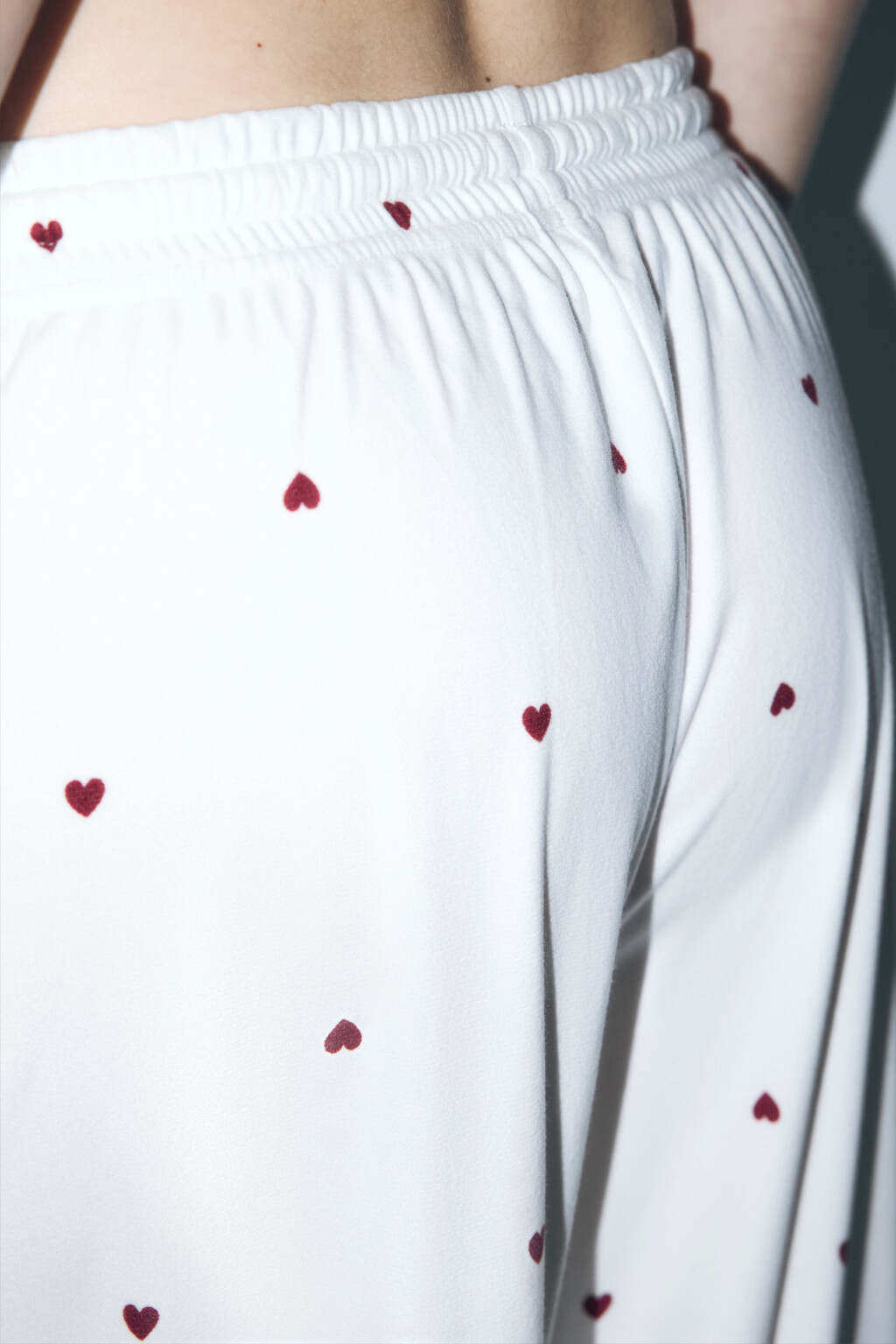 Брюки домашние прямые с принтом - цвет красный - 7